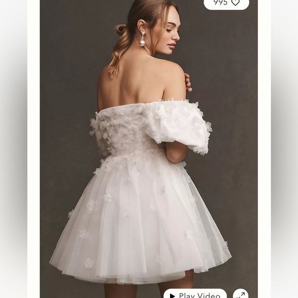 NWT BHLDN Cleo Square-Neck Puff-Sleeve Mini Dress - Picture 3 of 3